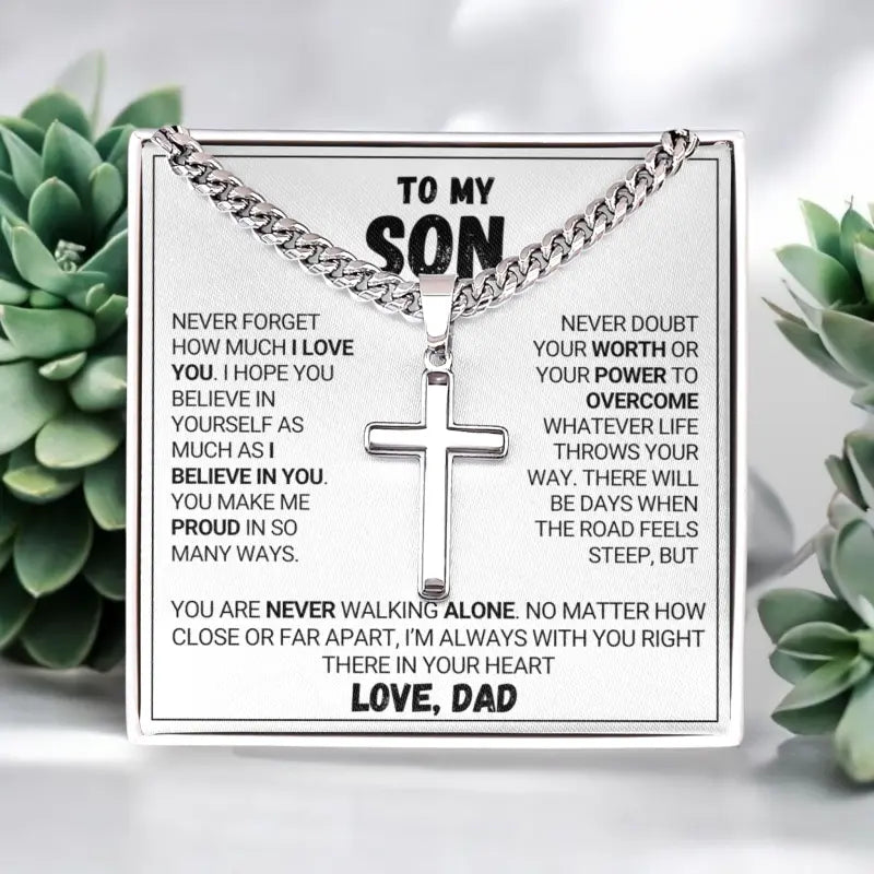 To My Son - Forever Love - Cross Necklace
