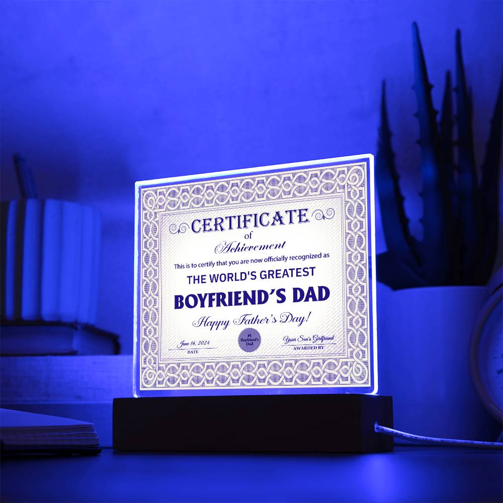 Certificado de logro para el padre de mi novio