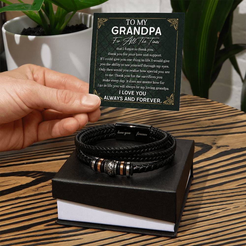 Pulsera de agradecimiento para el abuelo