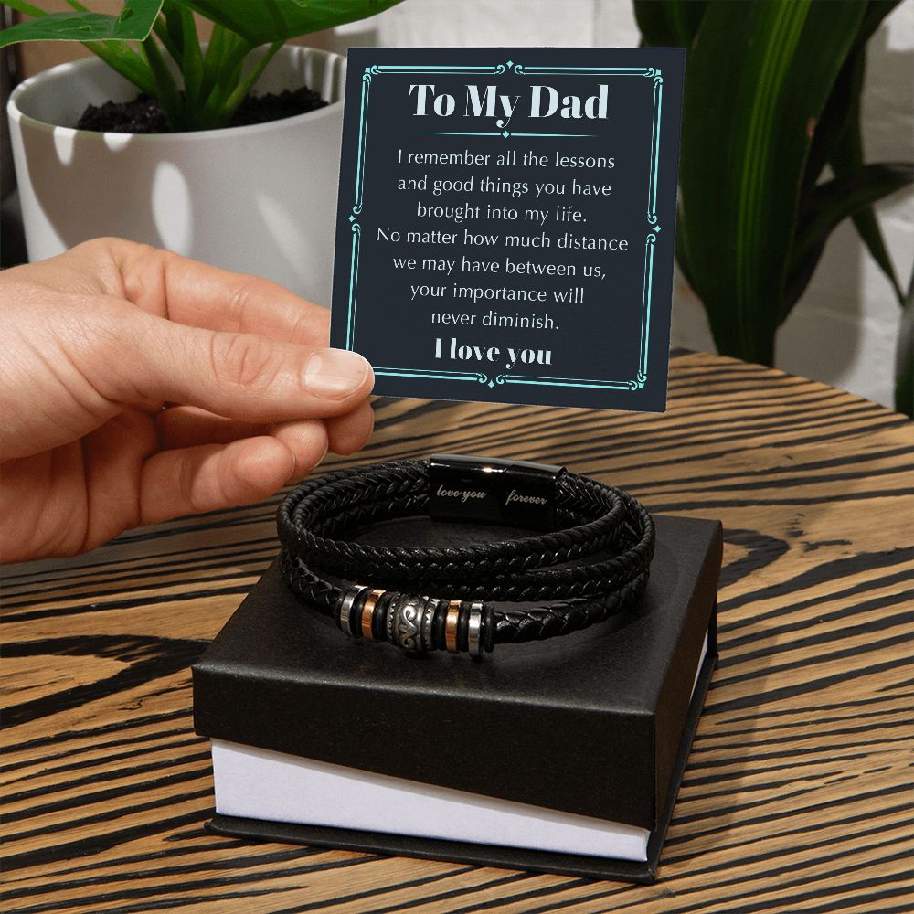 Mi papá - Recuerda las lecciones - Pulsera "Te amo por siempre"