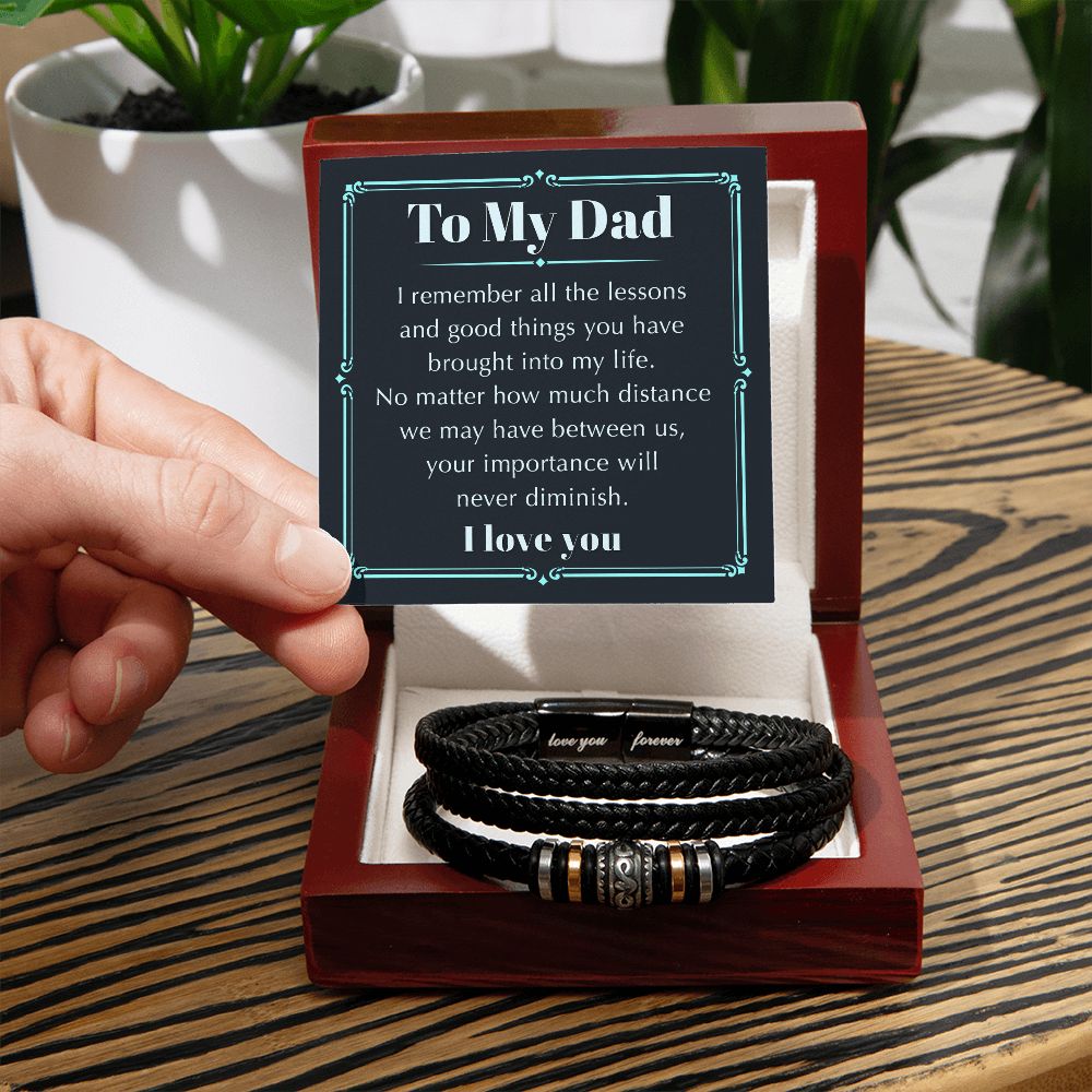 Mi papá - Recuerda las lecciones - Pulsera "Te amo por siempre"