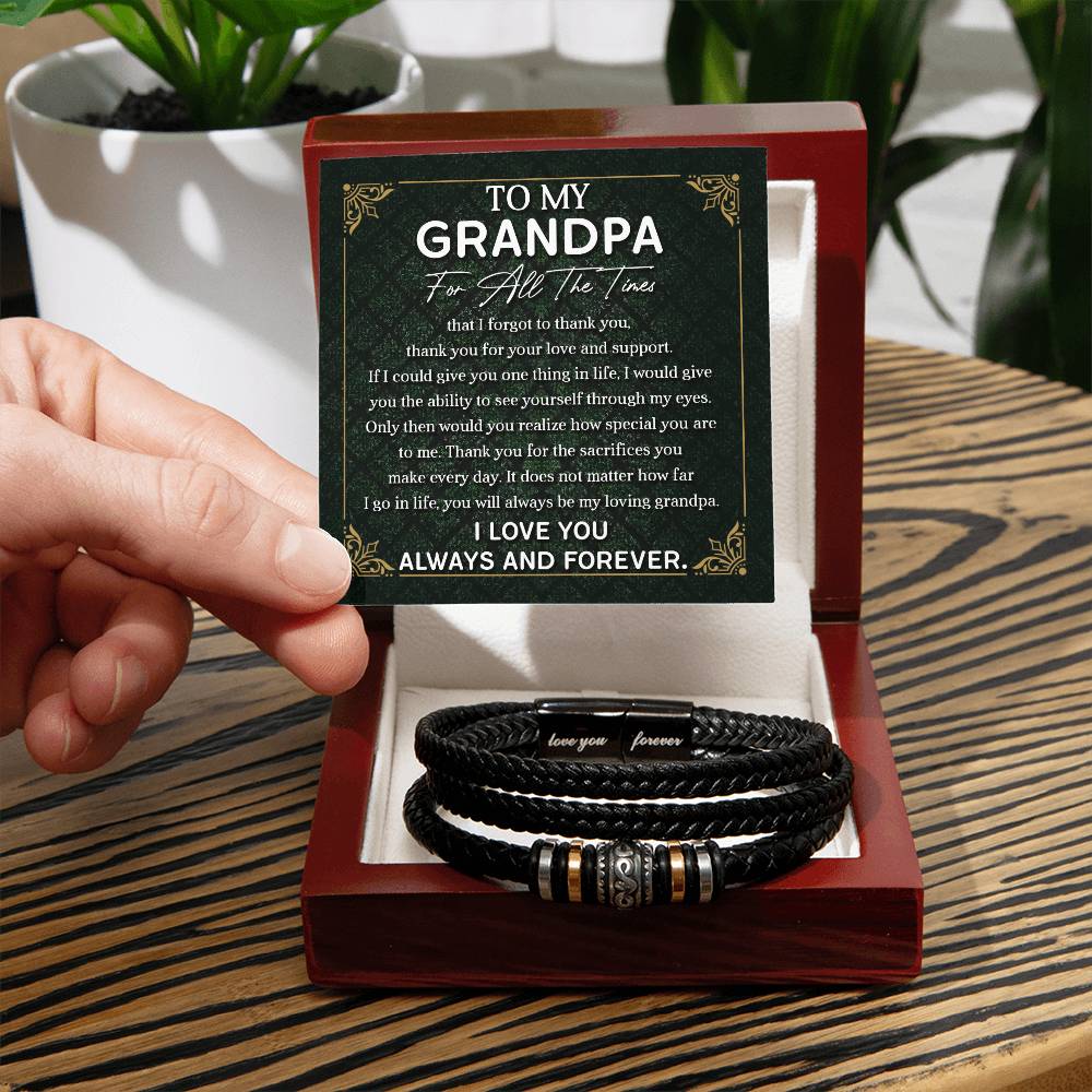 Pulsera de agradecimiento para el abuelo