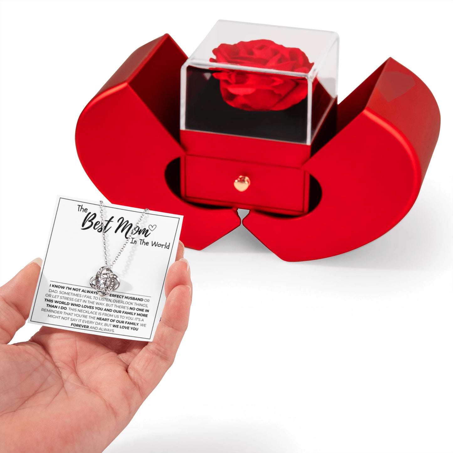 Mom - Forever Rose - Apple Box - Love Knot