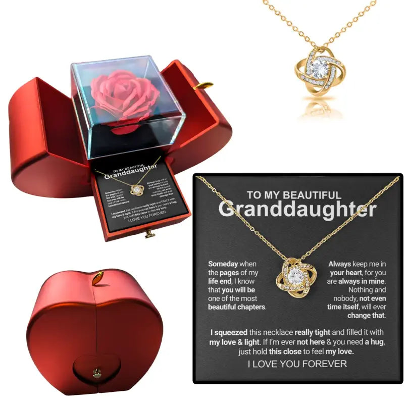 Forever Rose - Conjunto de regalo con collar y mensaje
