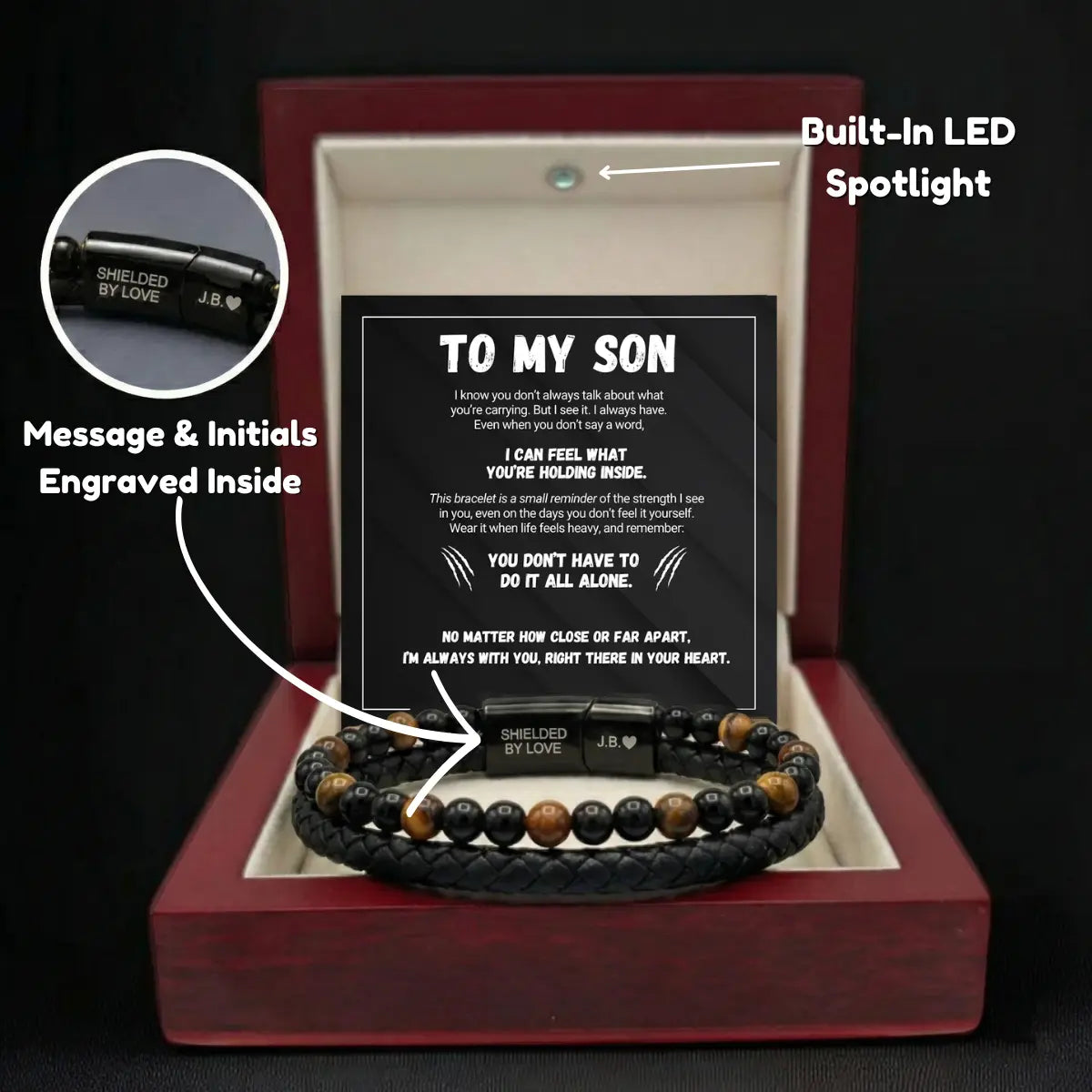 To My Son - The Guardian - Tiger's Eye Bracelet