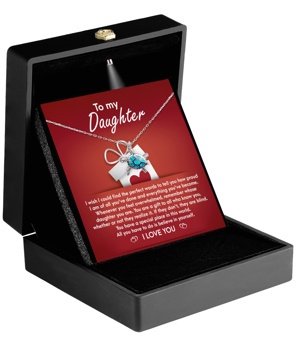 Hija - Un regalo - Collar de tortuga de ópalo