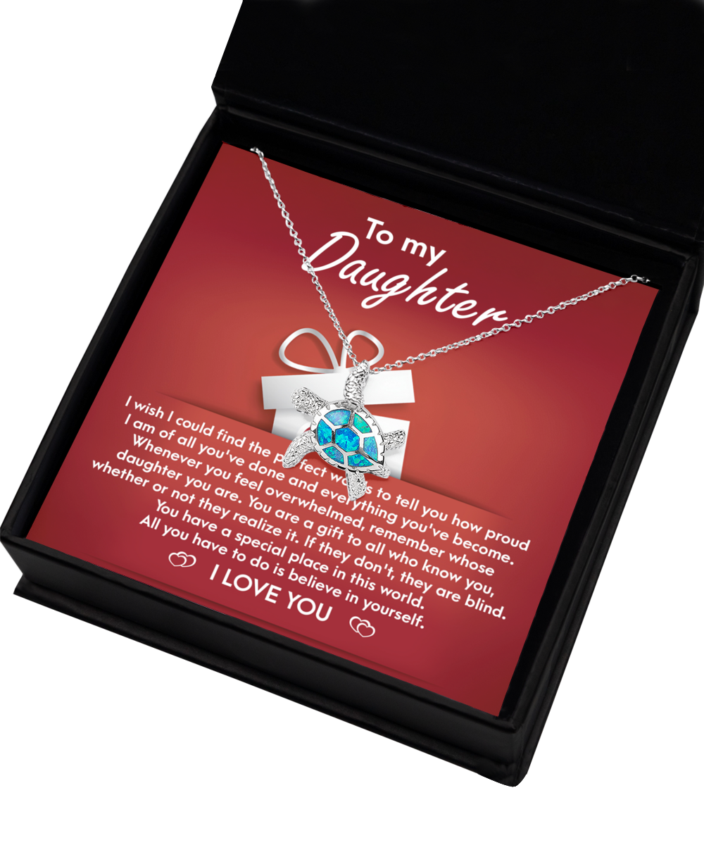 Hija - Un regalo - Collar de tortuga de ópalo
