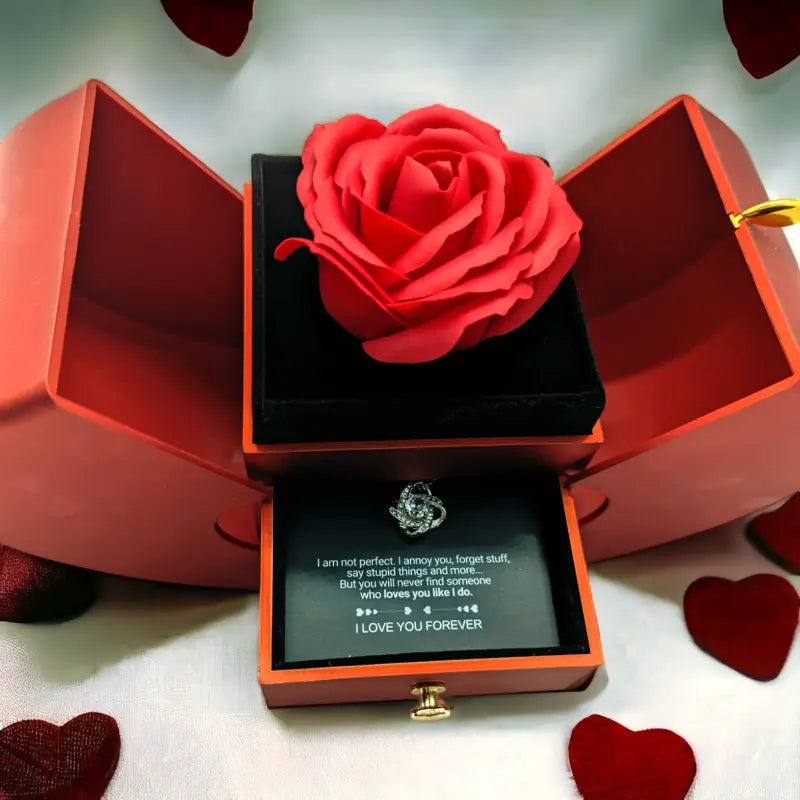 Forever Rose - Conjunto de regalo con collar y mensaje