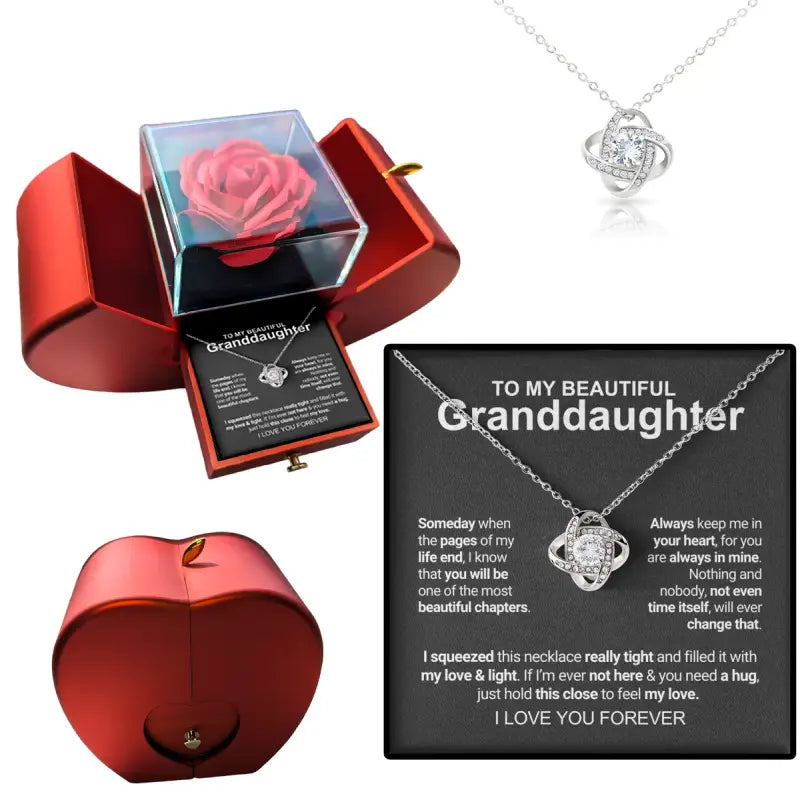 Forever Rose - Conjunto de regalo con collar y mensaje