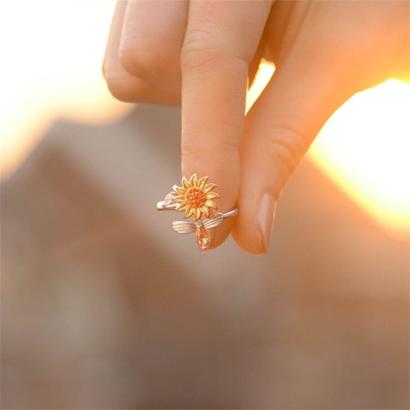 Sunflower Serenity Anxiety Ring