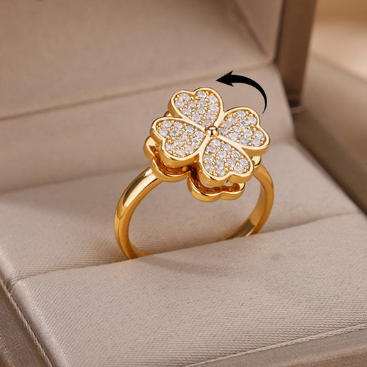 Blissful Clover Anxiety Ring