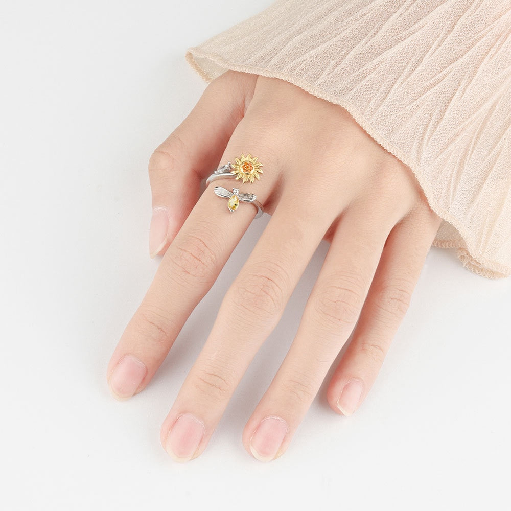 Sunflower Serenity Anxiety Ring