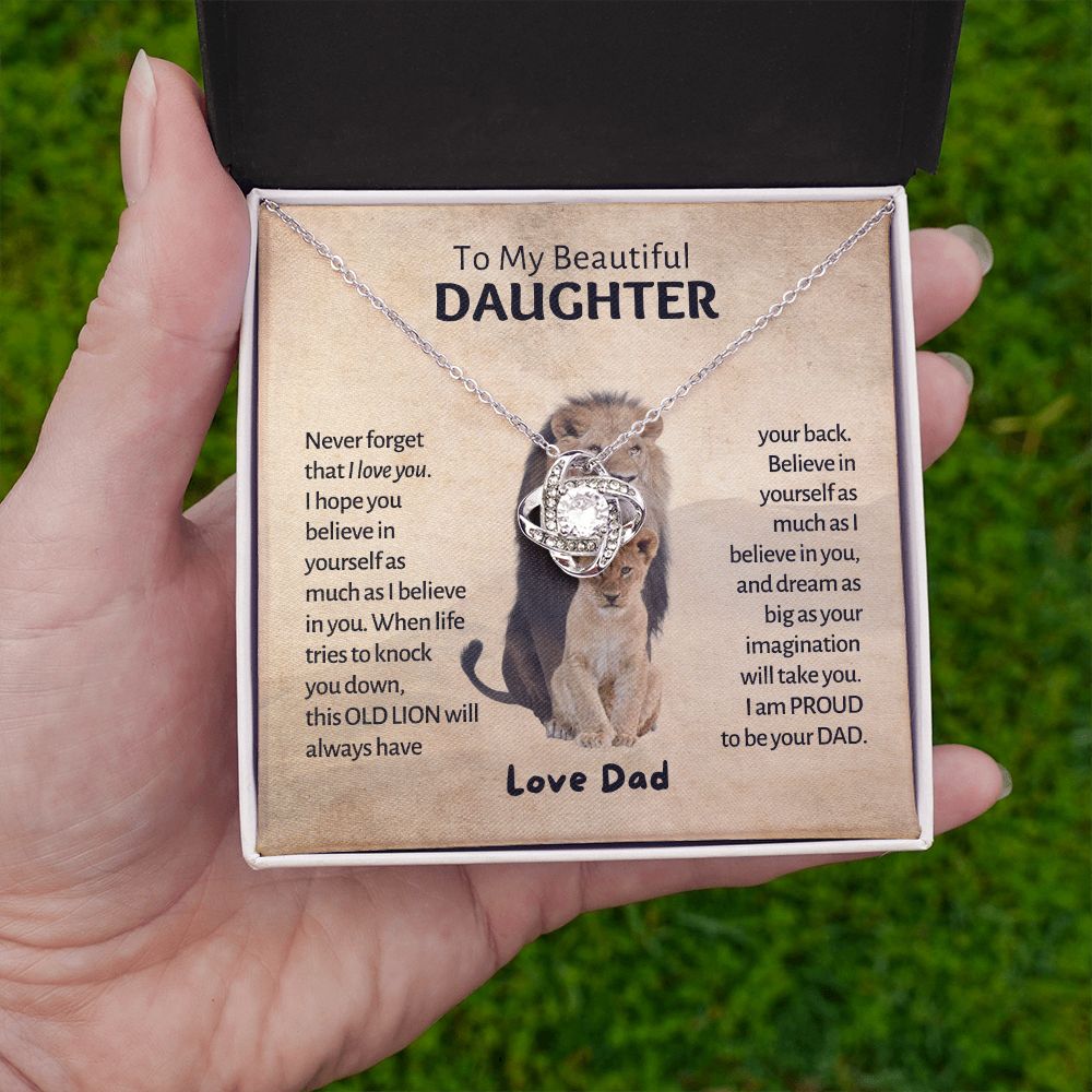 My Beautiful Daughter - Old Lion - Love Knot Necklace