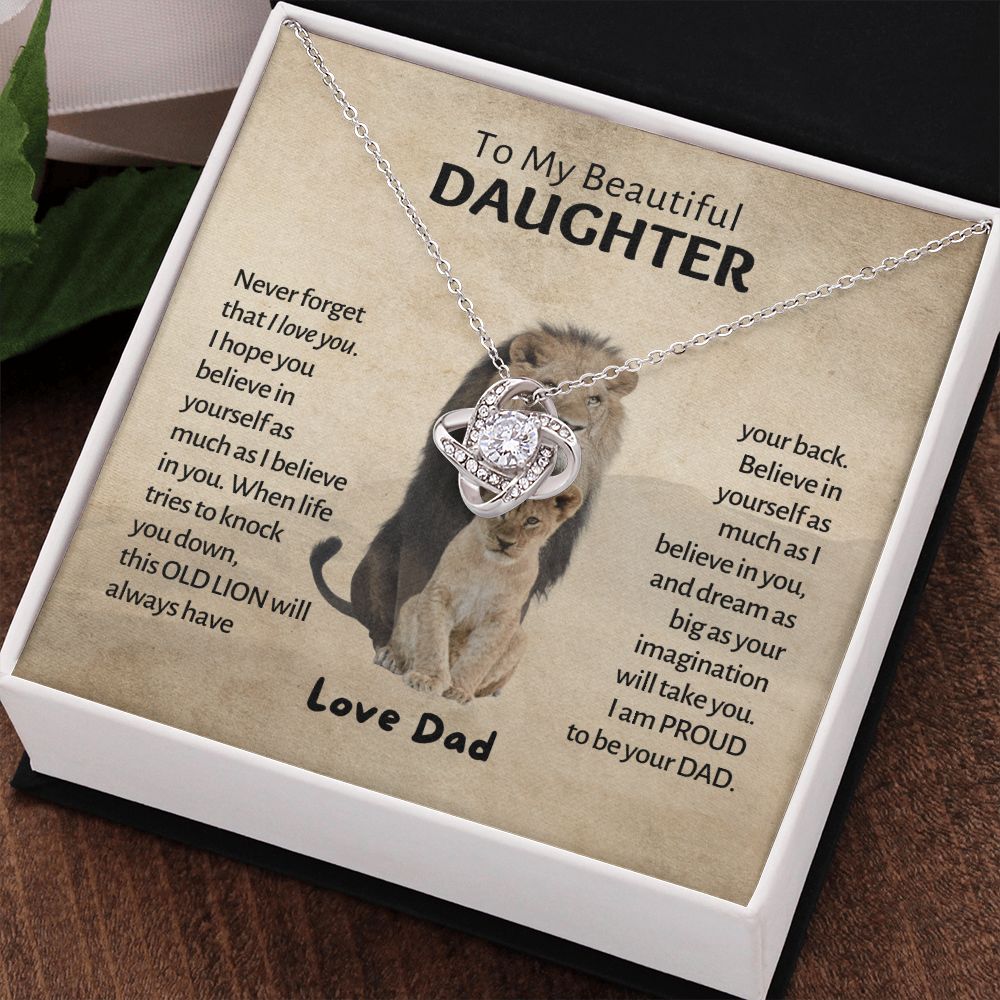 My Beautiful Daughter - Old Lion - Love Knot Necklace