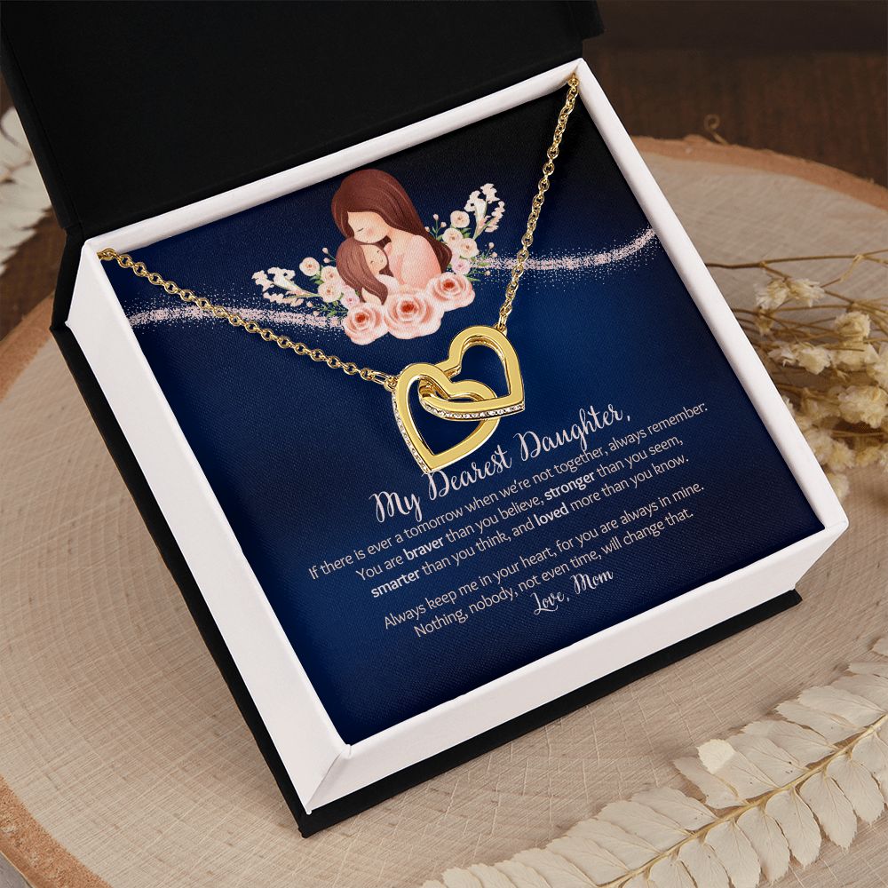 Querida hija - Más valiente - Diseño de corazones entrelazados 2