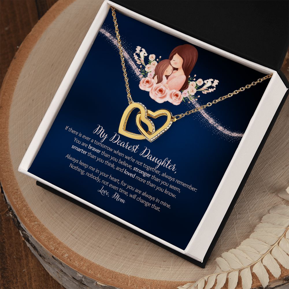 Querida hija - Más valiente - Diseño de corazones entrelazados 2