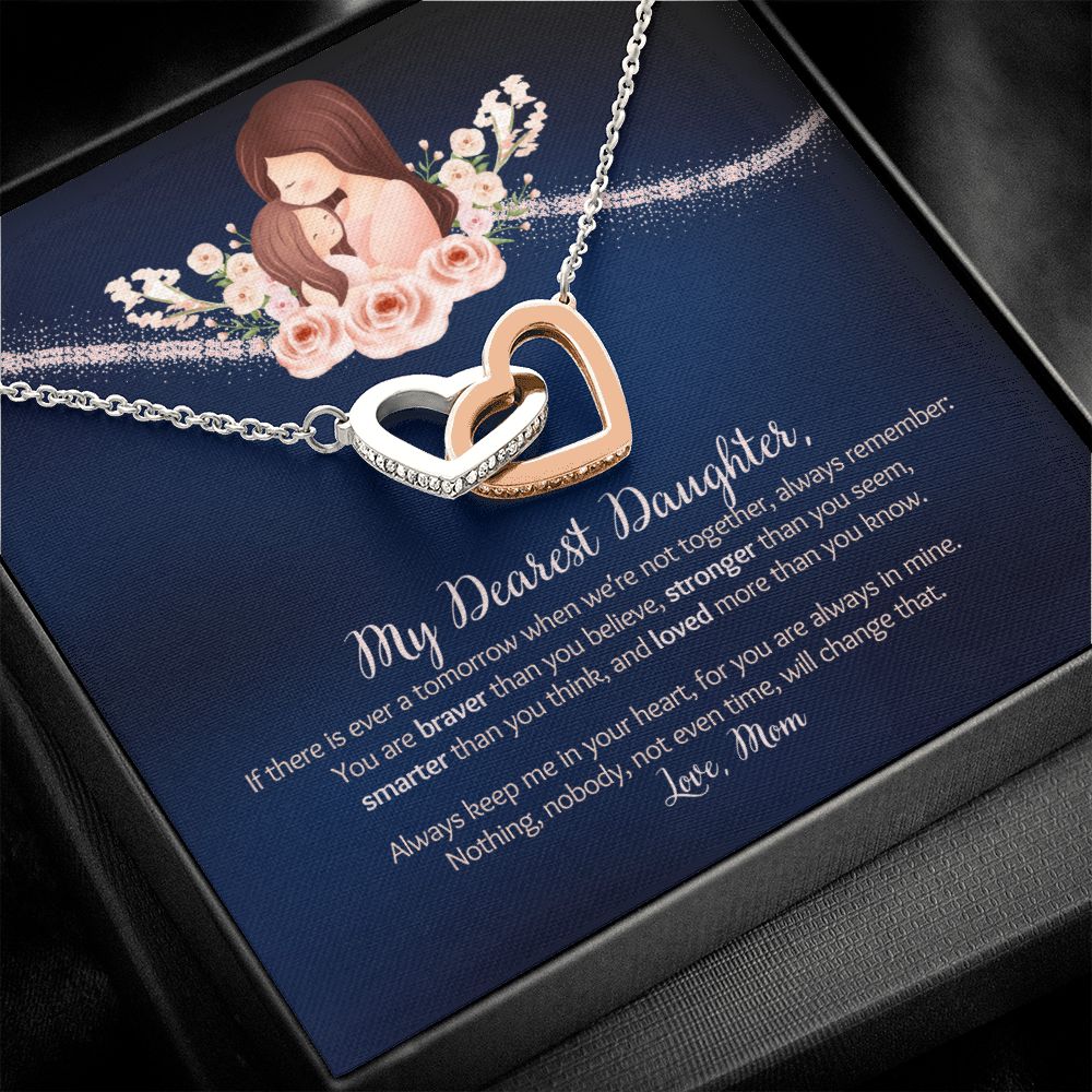 Querida hija - Más valiente - Diseño de corazones entrelazados 2
