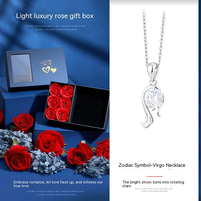 Zodiac Sterling Silver Necklace Gift Box Set