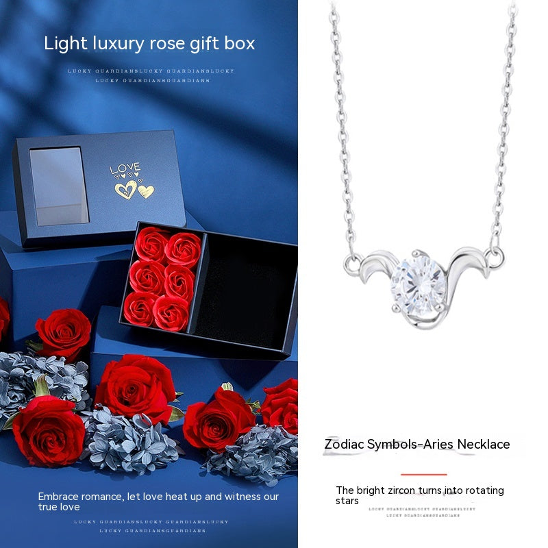 Zodiac Sterling Silver Necklace Gift Box Set