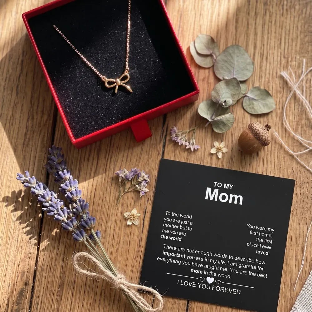 To My Mom - First Home - Bow Necklace