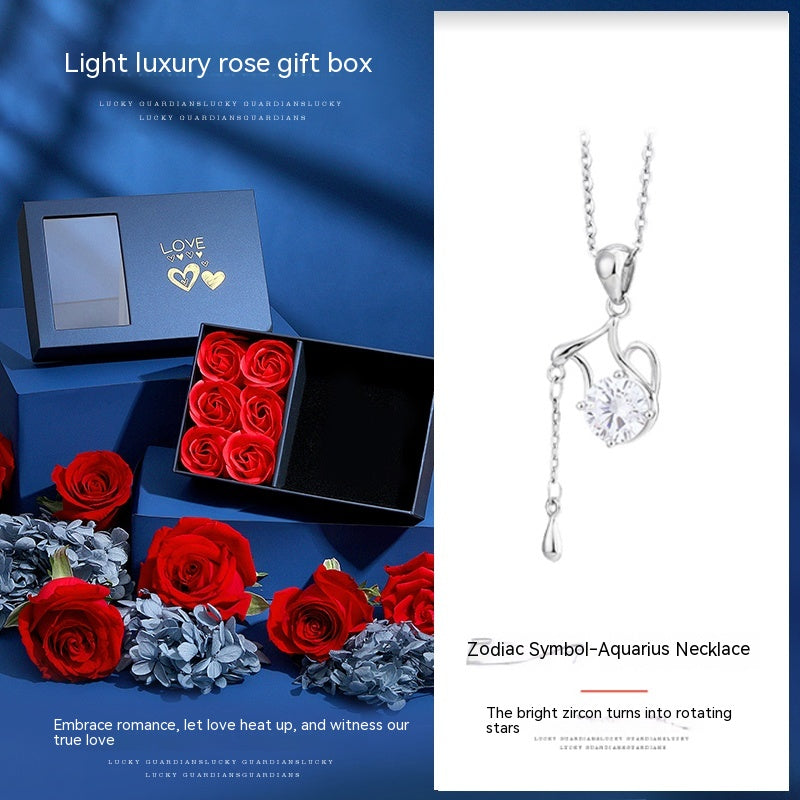 Zodiac Sterling Silver Necklace Gift Box Set