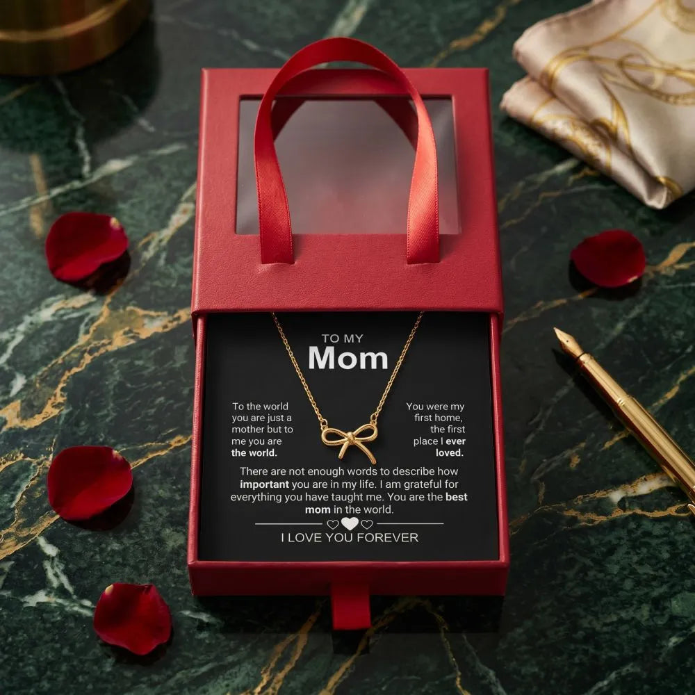 To My Mom - First Home - Bow Necklace