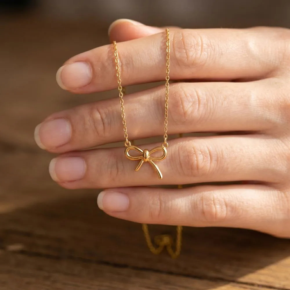 To My Mom - First Home - Bow Necklace