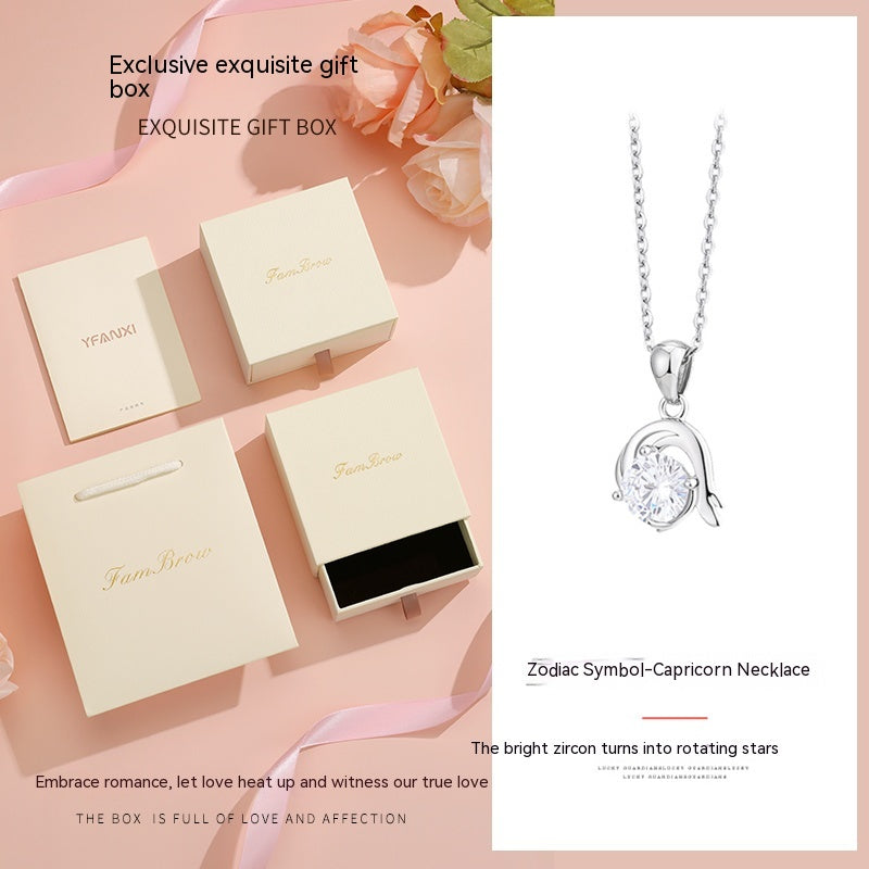 Zodiac Sterling Silver Necklace Gift Box Set