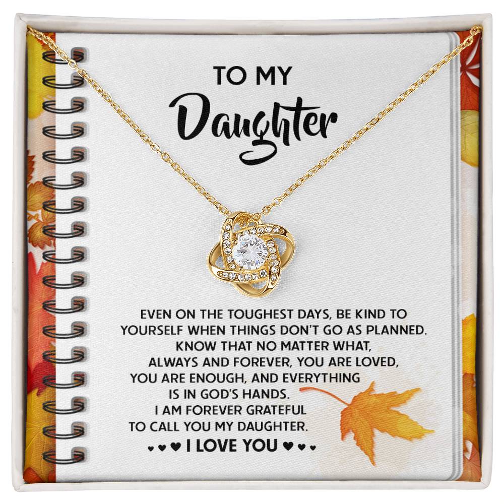 Daughter - In God's Hands - Love Knot Necklace