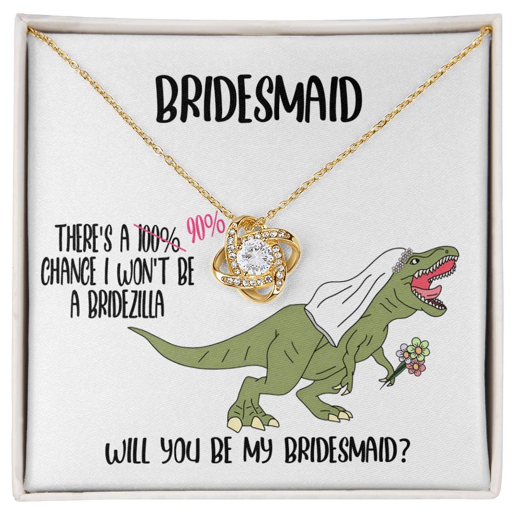 Bridesmaid - Will You Be - Love Knot Necklace