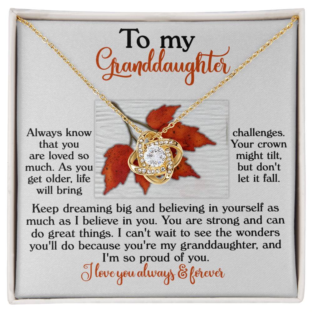 Granddaughter - Do Great Things - Love Knot Necklace