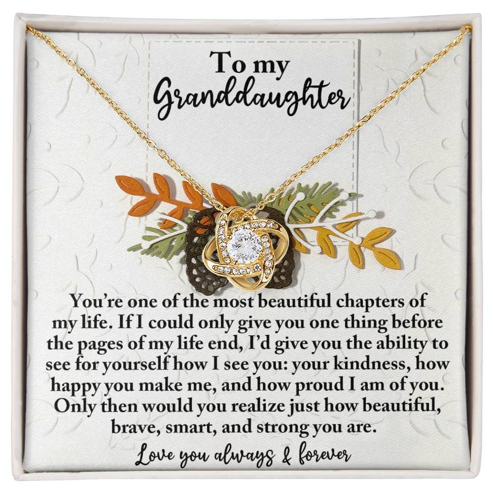 Granddaughter - How Beautiful - Love Knot Necklace