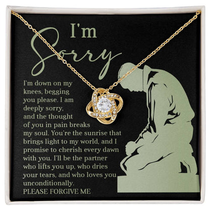 Sorry - On My Knees - Love Knot Necklace