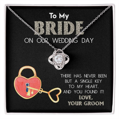 Bride - A Single Key - Love Knot Necklace