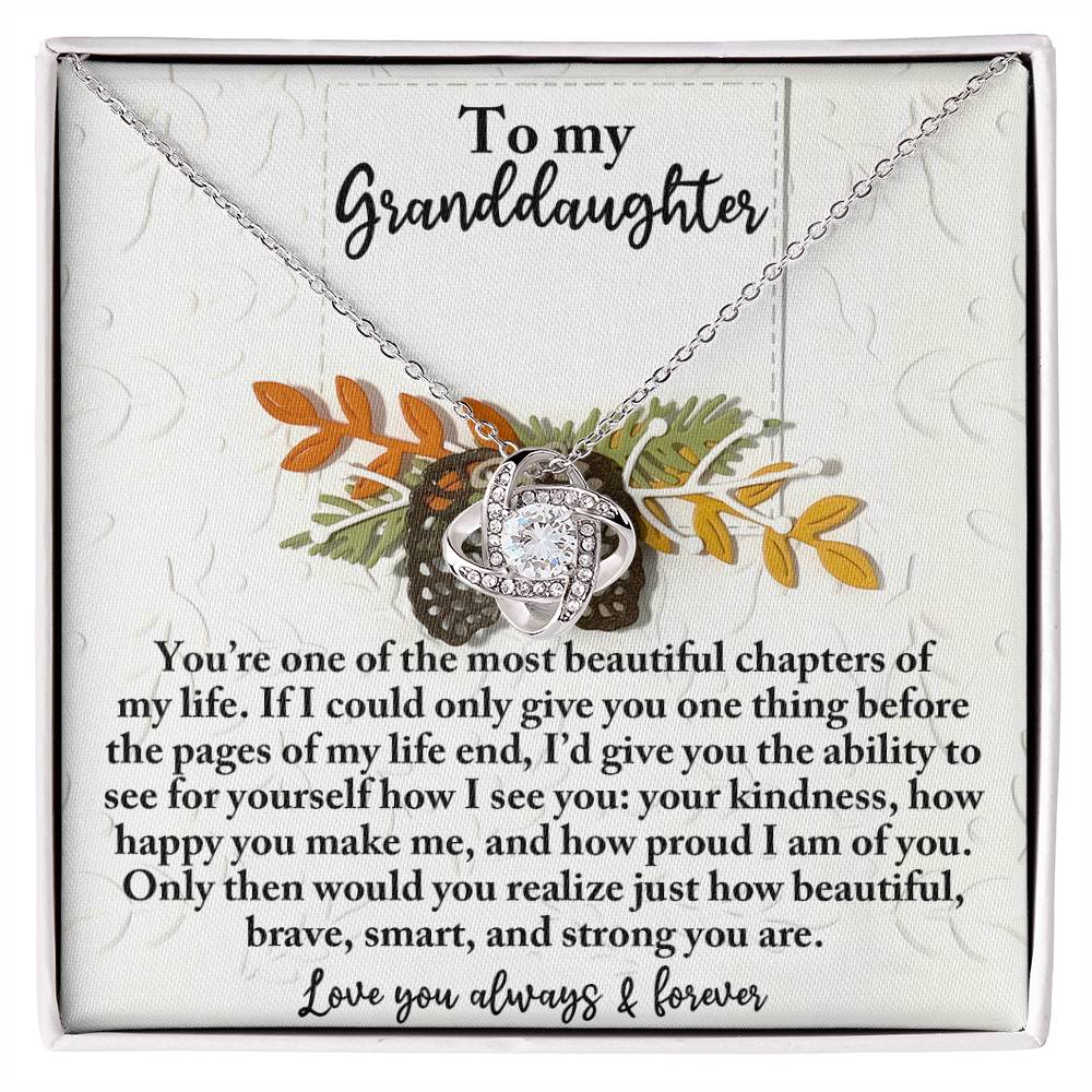 Granddaughter - How Beautiful - Love Knot Necklace