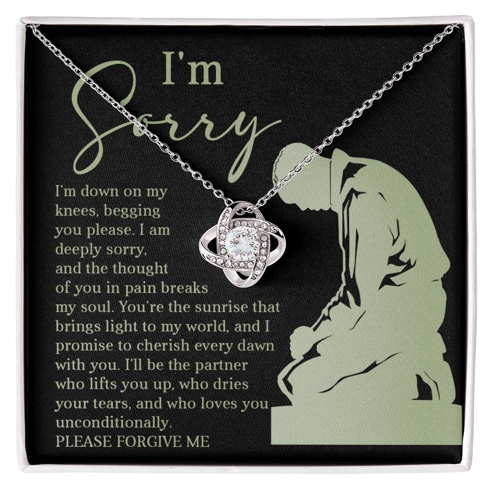 Sorry - On My Knees - Love Knot Necklace