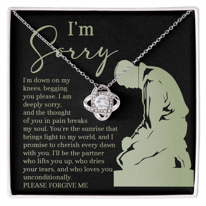 Sorry - On My Knees - Love Knot Necklace