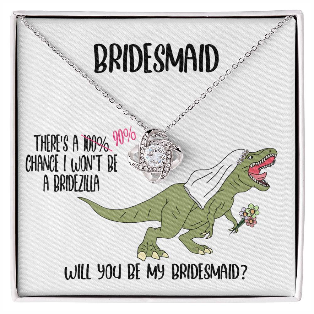 Bridesmaid - Will You Be - Love Knot Necklace