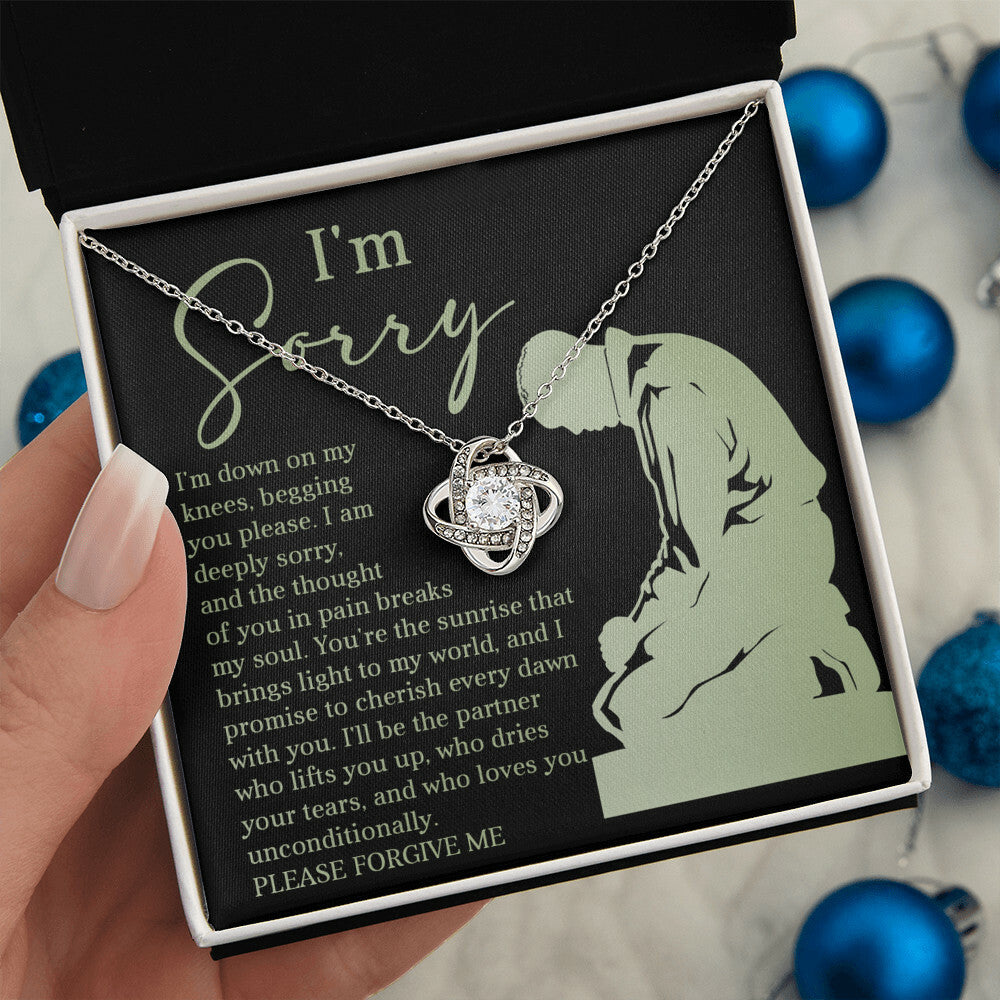 Sorry - On My Knees - Love Knot Necklace