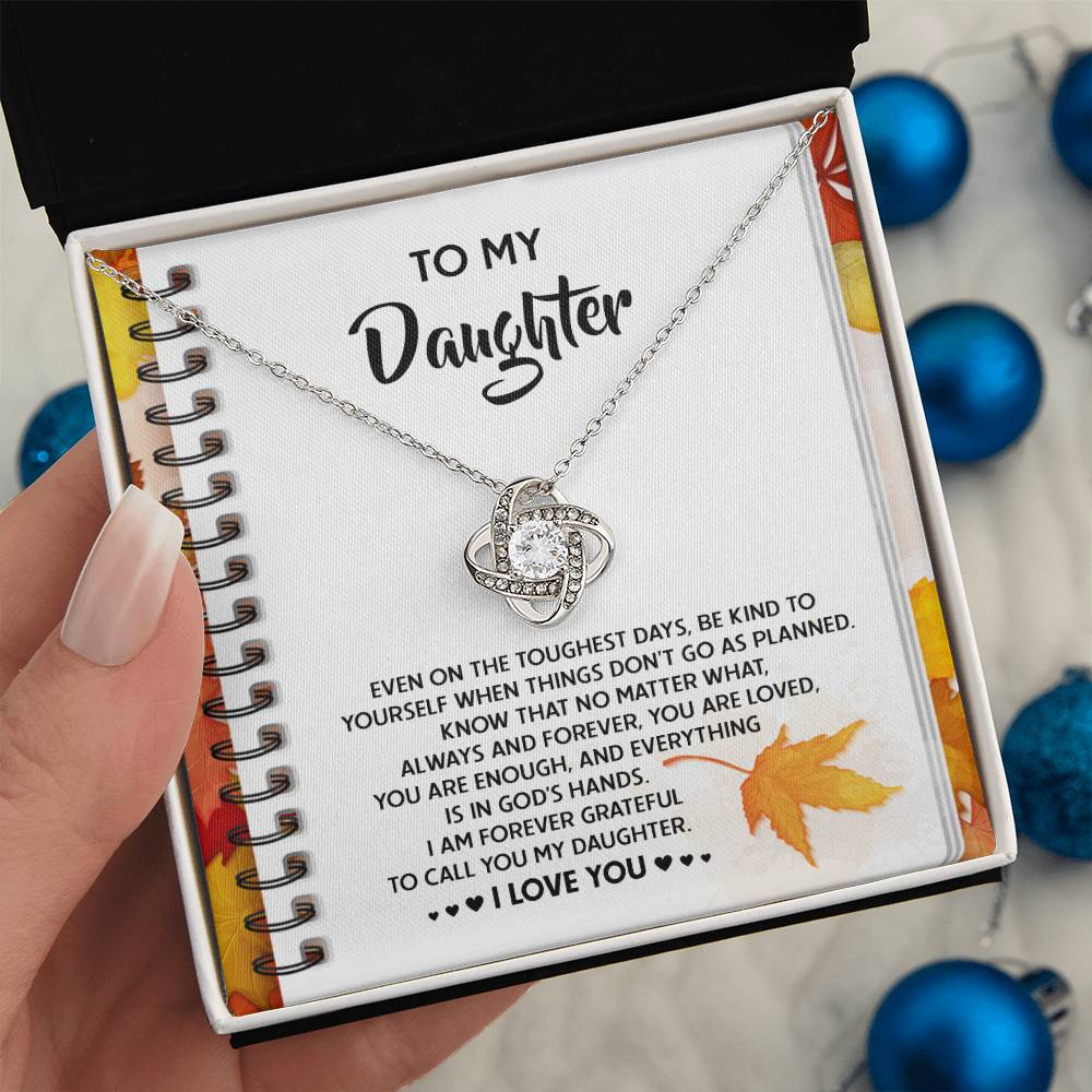 Daughter - In God's Hands - Love Knot Necklace