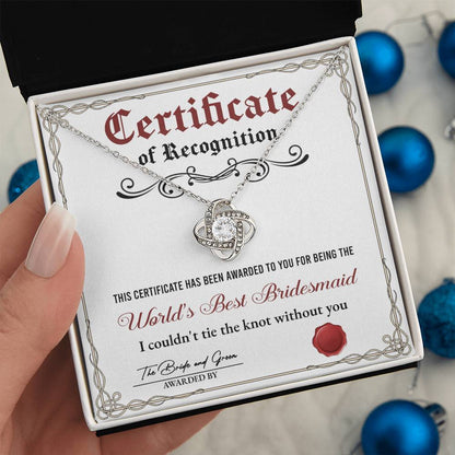 Bridesmaid - Certificate Of Recognition