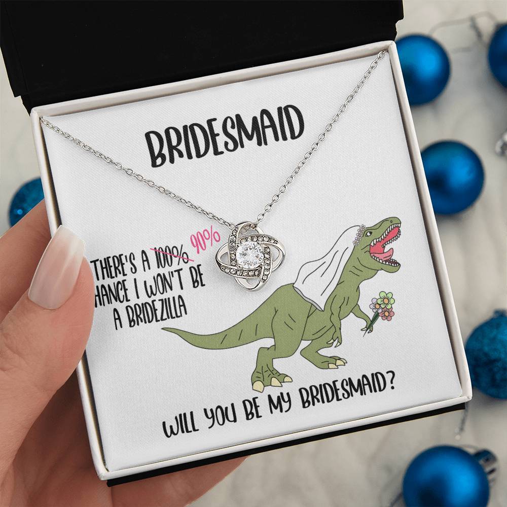 Bridesmaid - Will You Be - Love Knot Necklace