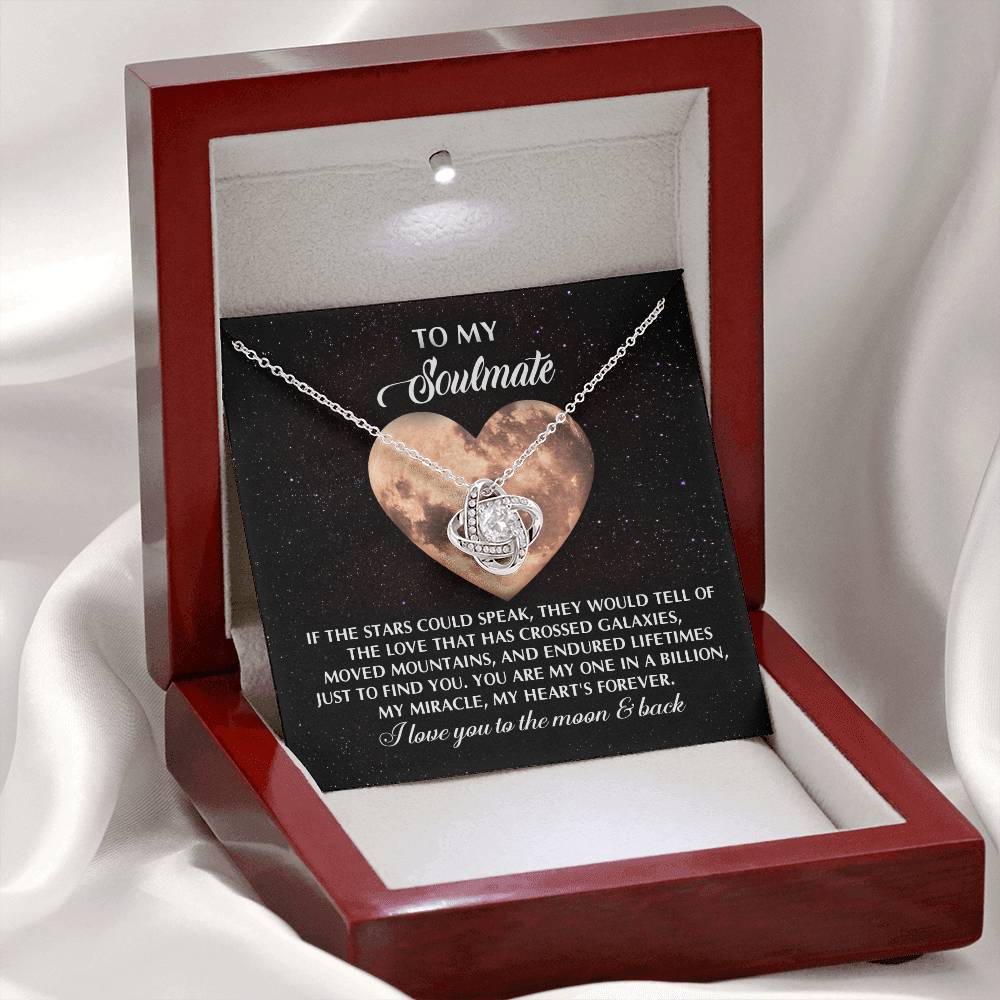 Soulmate - Crossed Galaxies - Love Knot Necklace