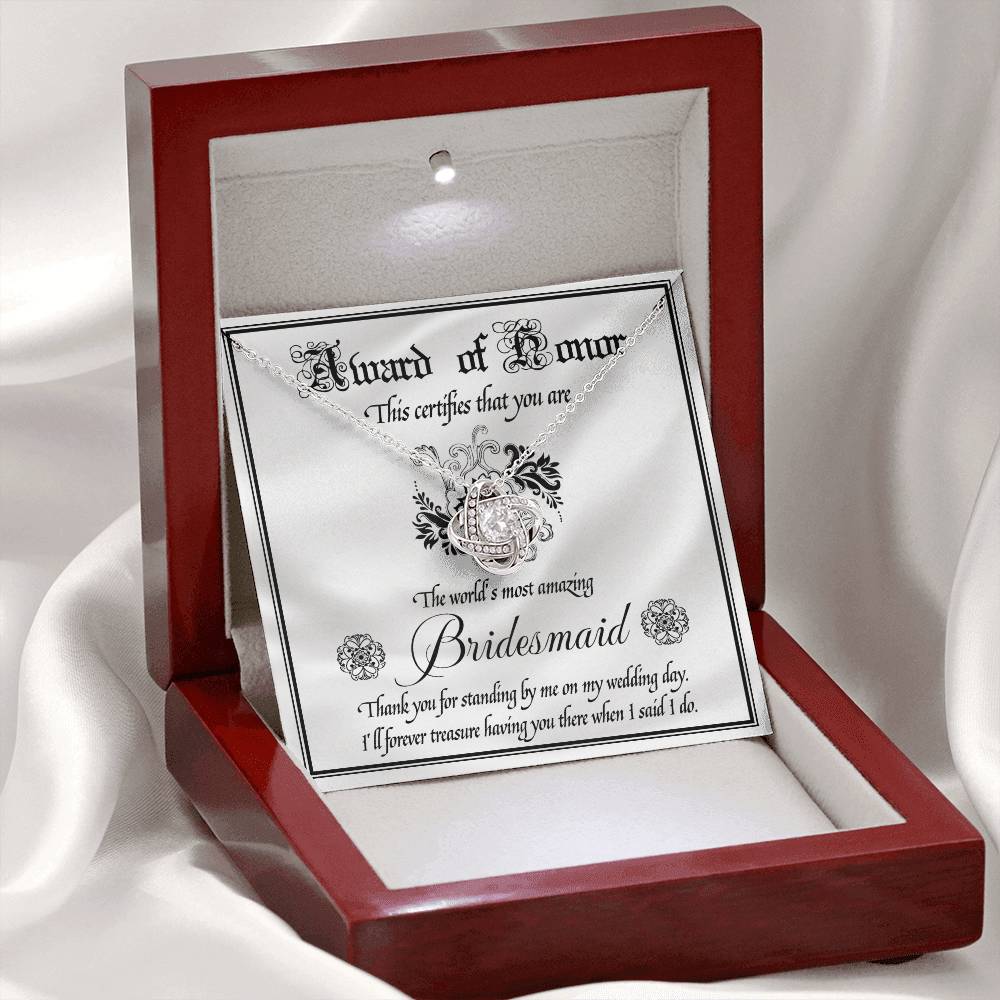 Bridesmaid - Award Of Honor - Love Knot Necklace