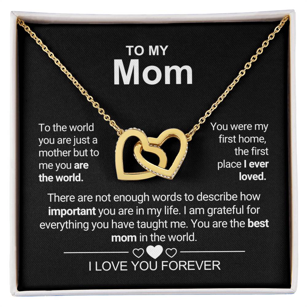 To My Mom - First Home - Interlocking Hearts Necklace