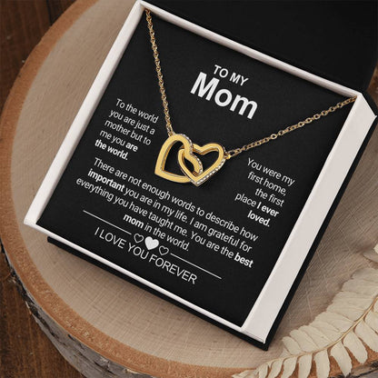 To My Mom - First Home - Interlocking Hearts Necklace