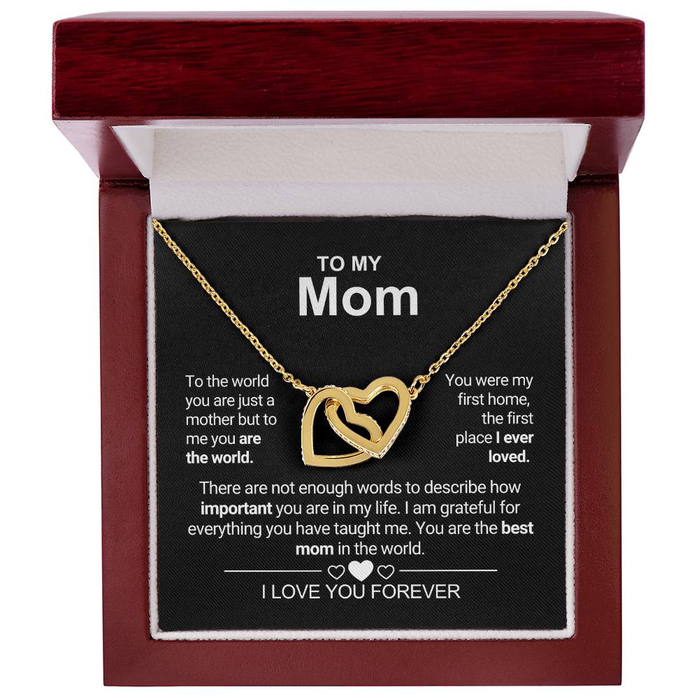 To My Mom - First Home - Interlocking Hearts Necklace