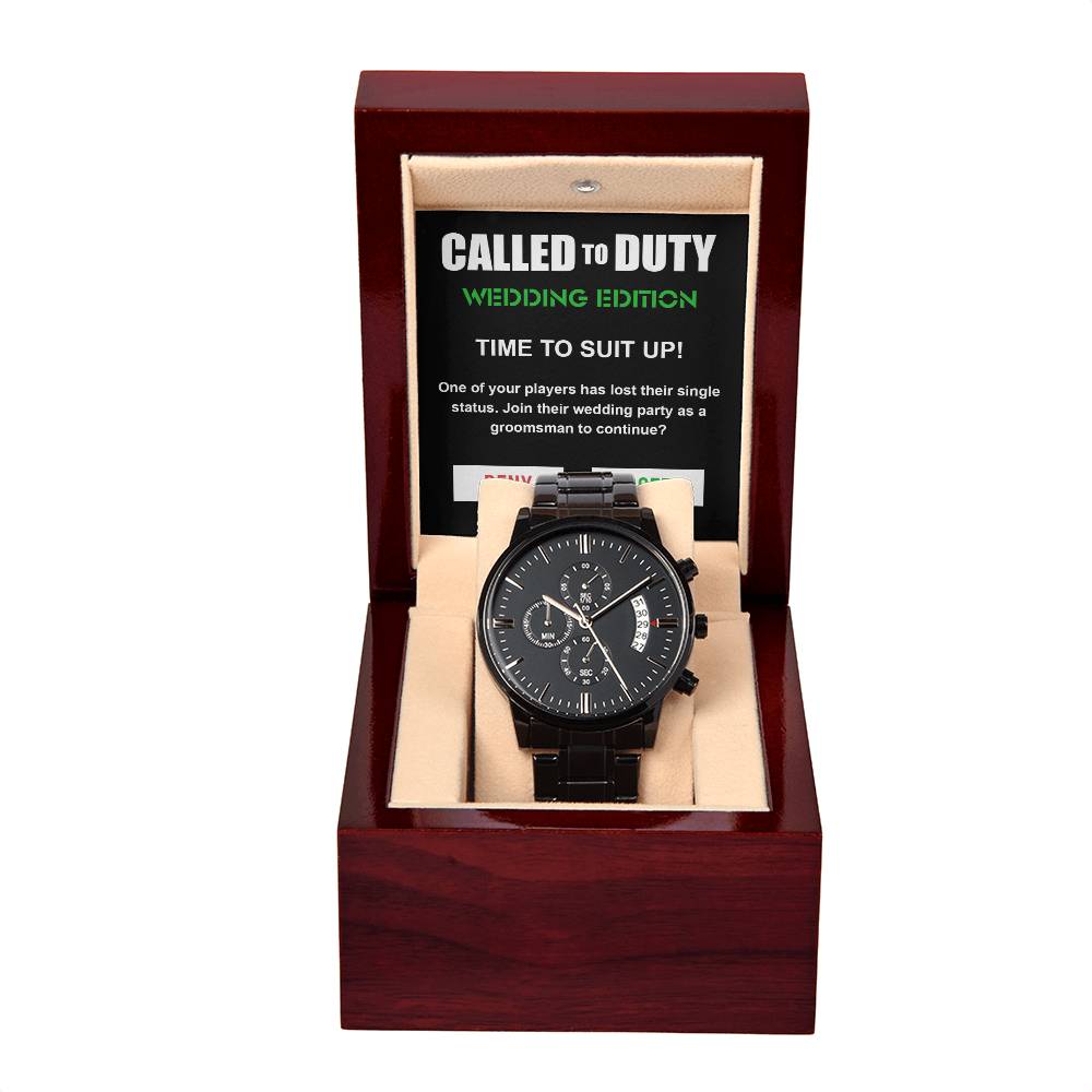 Groomsman - Called To Duty - Metal Chronograph Watch