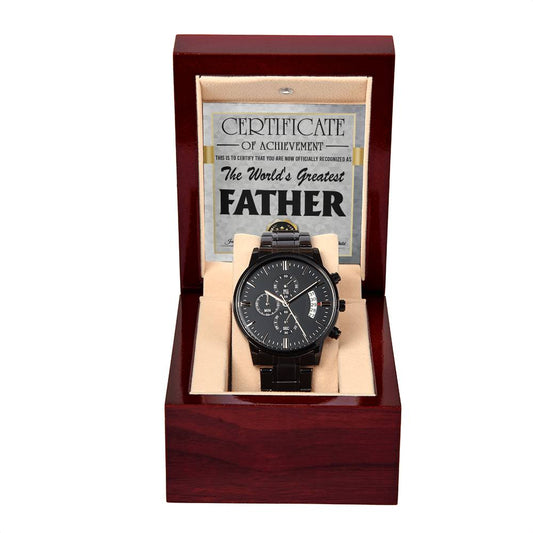 Dad - World's Greatest Father - Metal Chronograph Watch