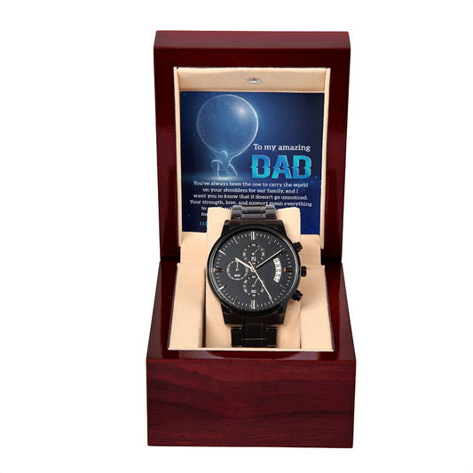 Dad - Black Chronographic Watch